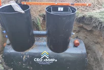 Монтаж СБО МИР 4 с принудительным выбросом в поселке Устье Усть-Кубинского района Вологодской области